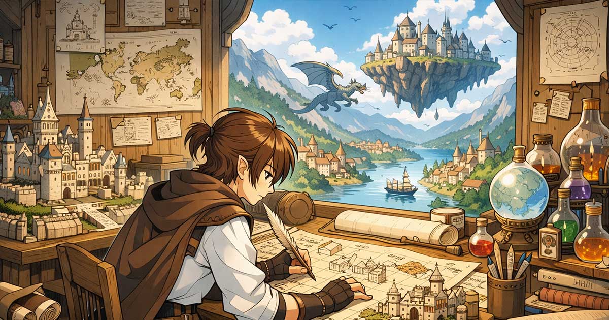 World building fantasy — illustration thématique