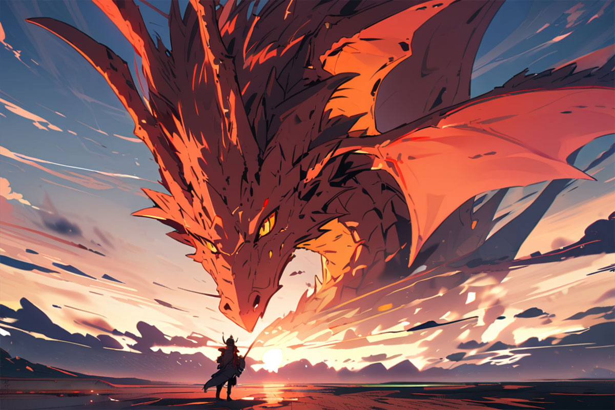 Illustration of a legendary creature from the ISEKAI universe